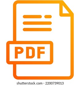 grupo de iconos de formato de archivo creado en estilo degradado naranja
