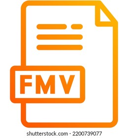 file format icon group created in orange gradient style