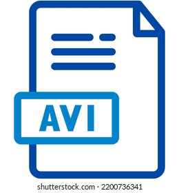 file format icon group is made with a blue line style