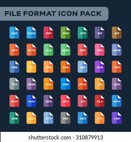 FILE FORMAT ICON PACK - flat color style