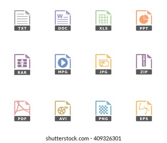 File format icon series in  two tone color.