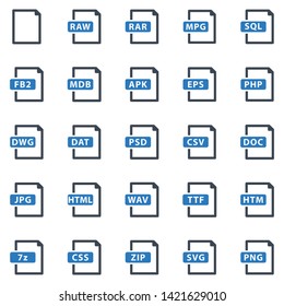 File Format Icon Set - 1 (Blue Series)