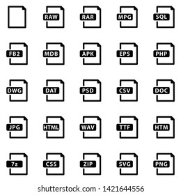 File Format Icon Set - 1 (Black Series)