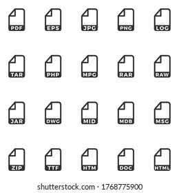 File format icon set - (Grey Version)