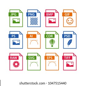 file format icon set. images file type icons. pictures file format icons