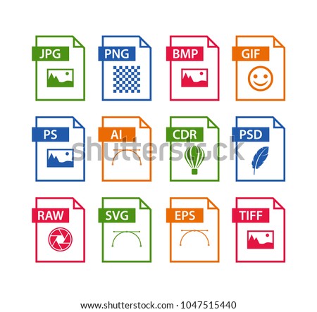 file format icon set. images file type icons. pictures file format icons