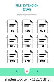 File format icon set vector
