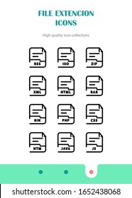 File format icon set vector