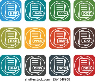 File Format Icon set for web and mobile applications
     