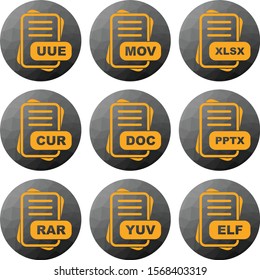 File Format Icon set for web and mobile applications
     
