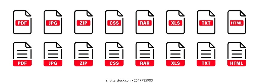 File format icons. File types. File formats