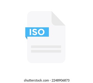 File format ISO logo design. Document file icon. Element for applications, web sites, data services. Format and extension of documents vector design and illustration.