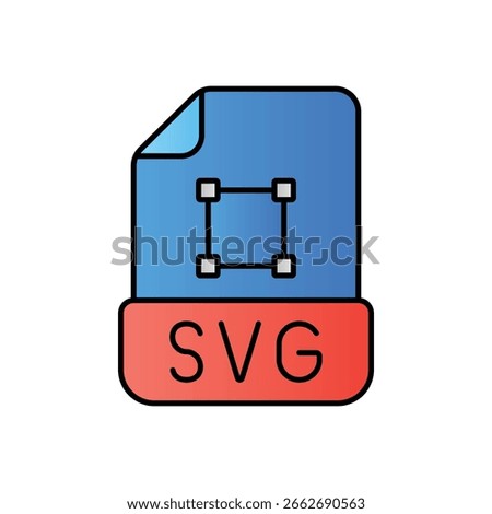 File Format Lineal Color Icon: Vector Graphics Web Design Symbol