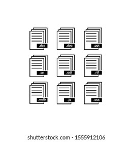 File format outline icon set 