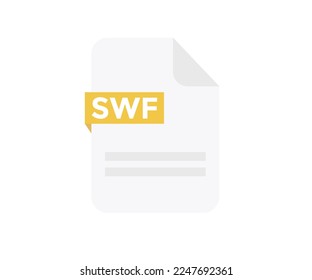 File format SWF logo design. Document file icon. Element for applications, web sites, data services. Format and extension of documents vector design and illustration.
