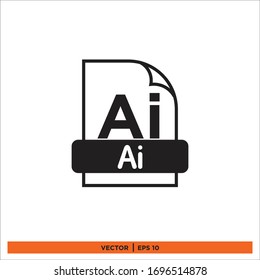 file format type ai icon design vector illustration