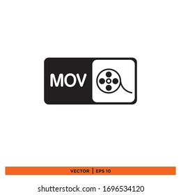file format type mov icon design vector illustration