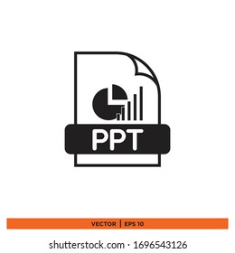 Vektorillustration zur Darstellung der  des Dateiformattyps ppt