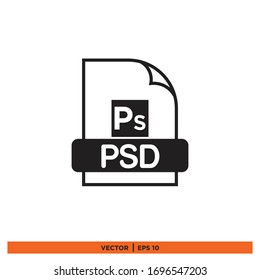 file format type psd icon design vector illustration