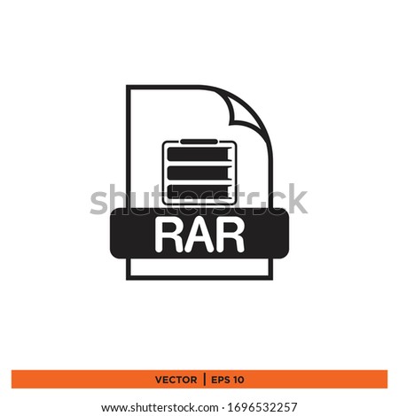 file format type rar icon design vector illustration