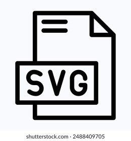 File Format Vector Icon, Paper Icon, Isolated Lineal Vector Icon.