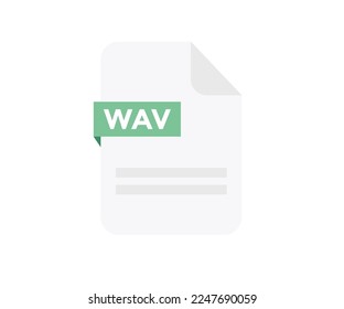 Diseño del logotipo WAV en formato de archivo. Icono de archivo de documento, internet, extensión, signo, tipo, presentación, gráfico, aplicación. Elemento para aplicaciones, sitios web, diseño vectorial de servicios de datos e ilustración.