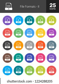 File Formats Filled Circle Icons