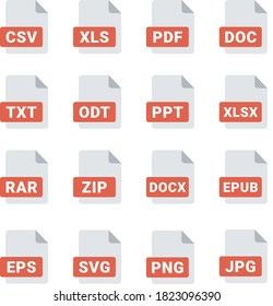 File formats (Flat icons set)