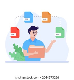 File formats flat illustration is up for premium use 