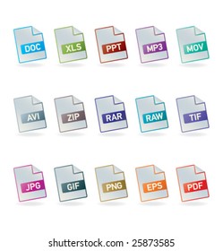 File formats icon set