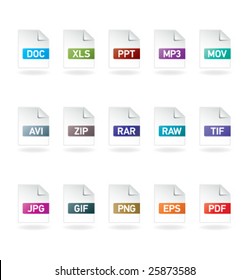 File formats icon set