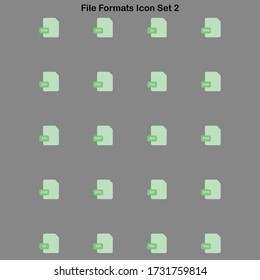 El conjunto de iconos de formatos de archivo con estilo plano es perfecto para presentaciones, sitios web, aplicaciones, etc.