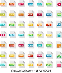 File formats icons vector art design	