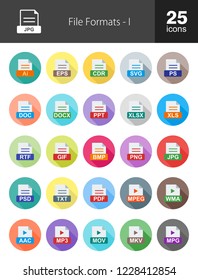 File Formats Long Shadow Icons
