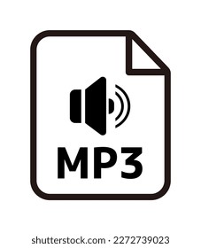 Ilustración de icono vectorial de formatos de archivo | MP3