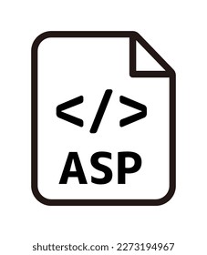 Ilustración de icono vectorial de formatos de archivo | ASP