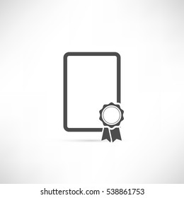 File or frame Certificate icon in simple outline design. EPS10 vector illustration.