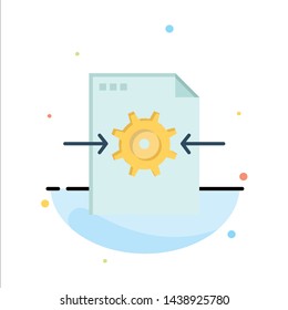 File, Gear, Setting, Arrow Abstract Flat Color Icon Template