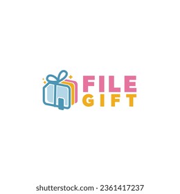 File gift logo vector icon box