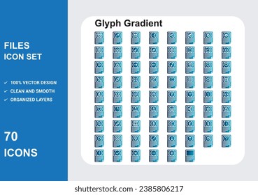 file Glyph Gradient Icons with White Background Free Vector