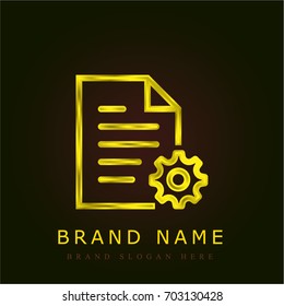 File golden metallic logo