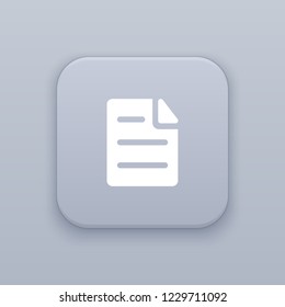 File, gray vector button with white icon on gray background