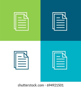 File green and blue material color minimal icon or logo design