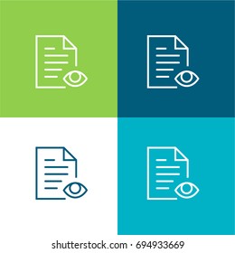 File green and blue material color minimal icon or logo design