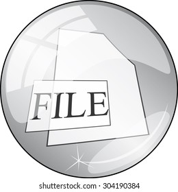 file grey circular icon on white background