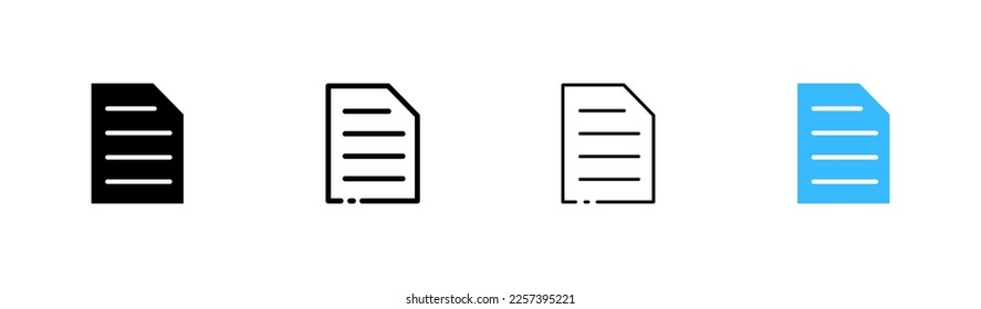 File group set icon. Information, text document, reader, folder, pdf file, private, book, note. Data set concept. Vector icon in line, black and colorful style on white background