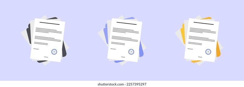 File group set icon. Information, text document, reader, folder, pdf file, private, book, note. Data set concept. Vector line icon for Business and Advertising