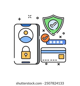 File guard Fill Color Icon, Vector illustration.