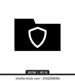 File Guard Silhouette icon vector, illustration logo template in trendy style. Suitable for many purposes.