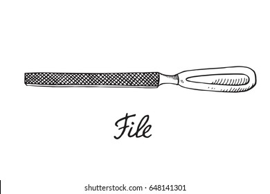 File, hand drawn doodle sketch in pop art style, vector illustration